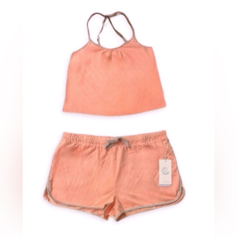Johnny Was Calme Night and Day Peach & gray Tank & Shorts Set - worn once -flaw
